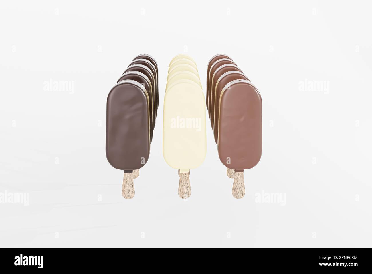 ice creams isolated on white background 3d illustration Stock Photo - Alamy