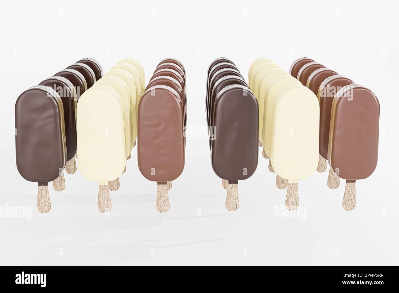 ice creams isolated on white background 3d illustration Stock Photo - Alamy