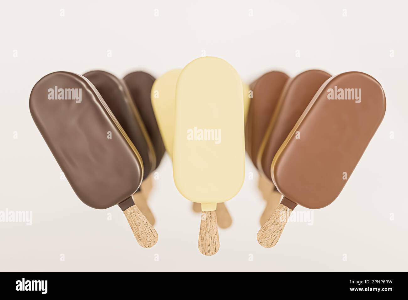 ice creams isolated on white background 3d illustration Stock Photo - Alamy