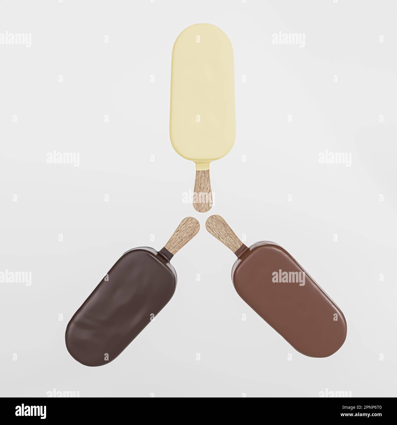 ice creams isolated on white background 3d illustration Stock Photo - Alamy