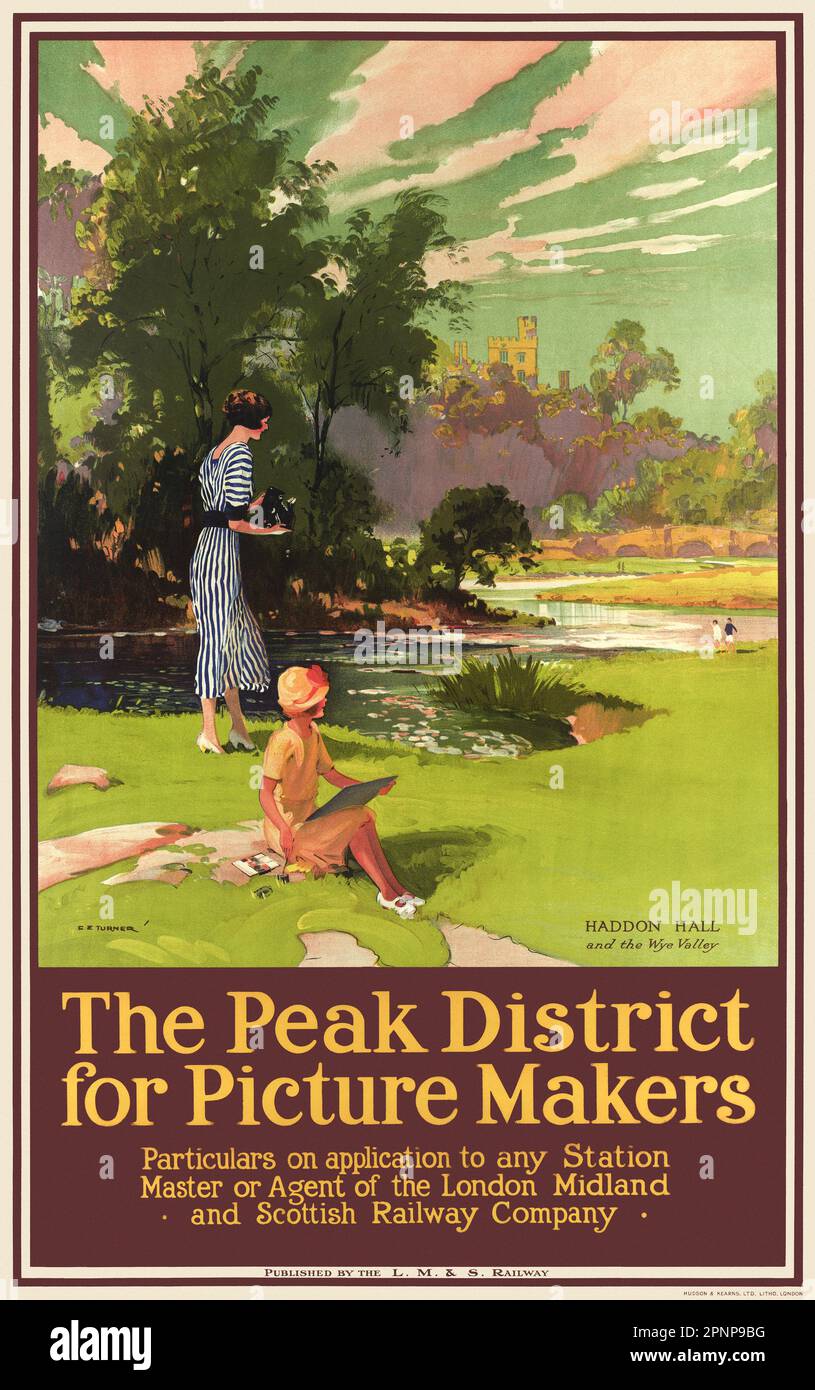 The Peak District for picture makers by Charles E. Turner (1883-1965). Poster published in the 1920s in the UK. Stock Photo