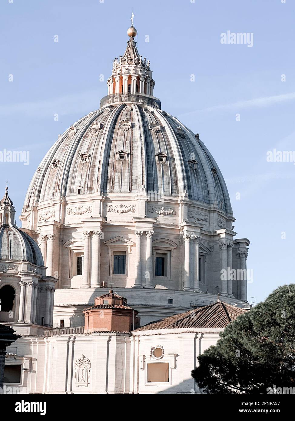 A vertical photograph of the Saint Peter in Rome, Italy Stock Photo