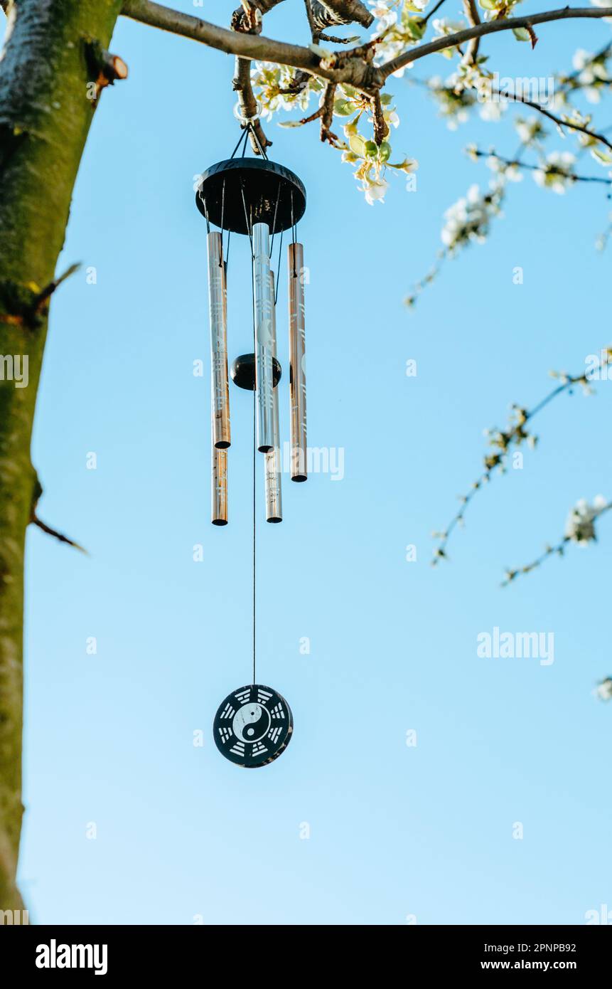Wind chimes blowing