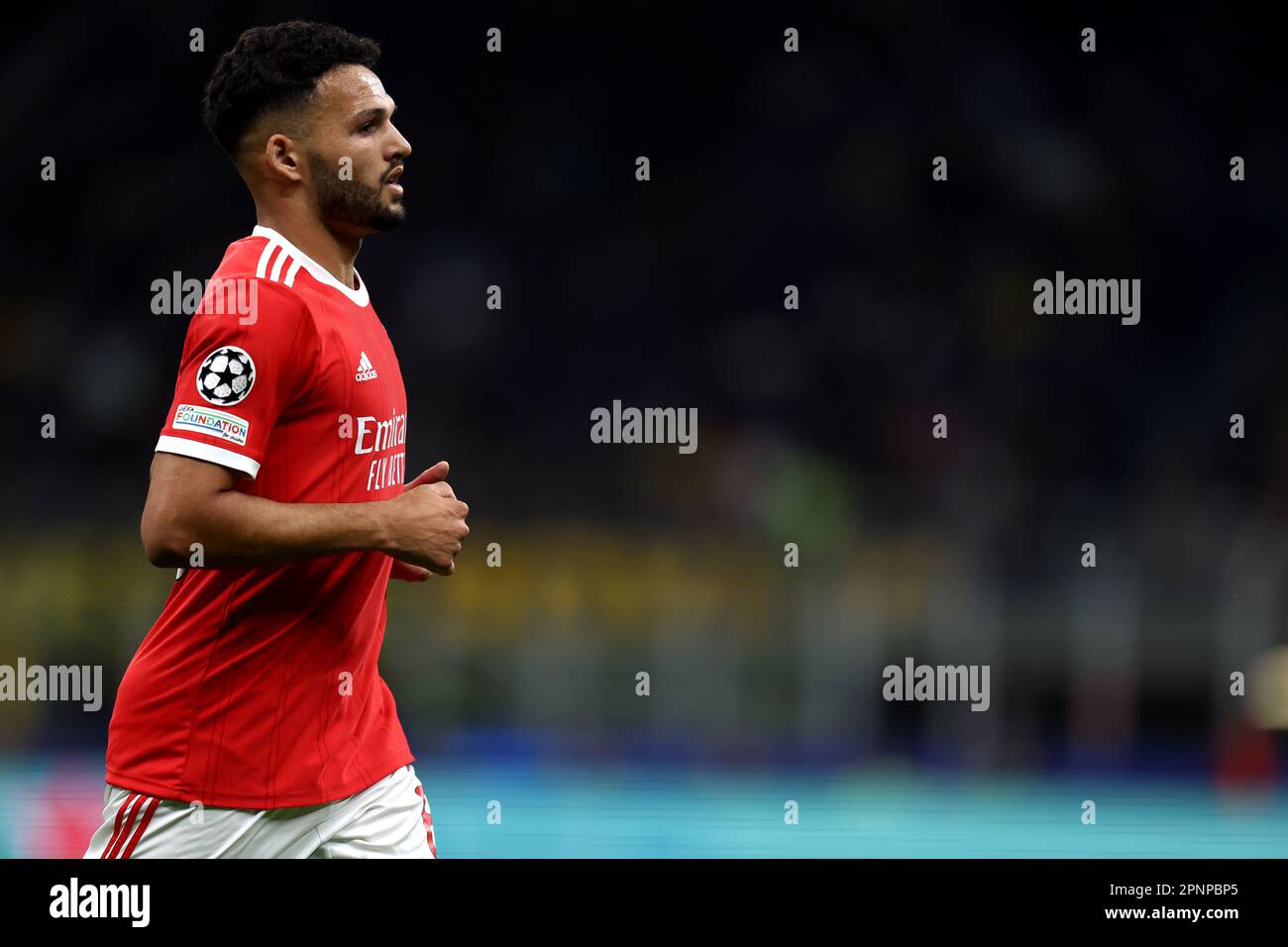 Milano, Italy. 19th Apr, 2023. Goncalo Ramos of SL Benfica looks on during the Uefa Champions League quarter-final second leg match between Fc Internazionale and Sl Benfica at Stadio Giuseppe Meazza on April 19, 2023 in Milano Italy . Credit: Marco Canoniero/Alamy Live News Stock Photo