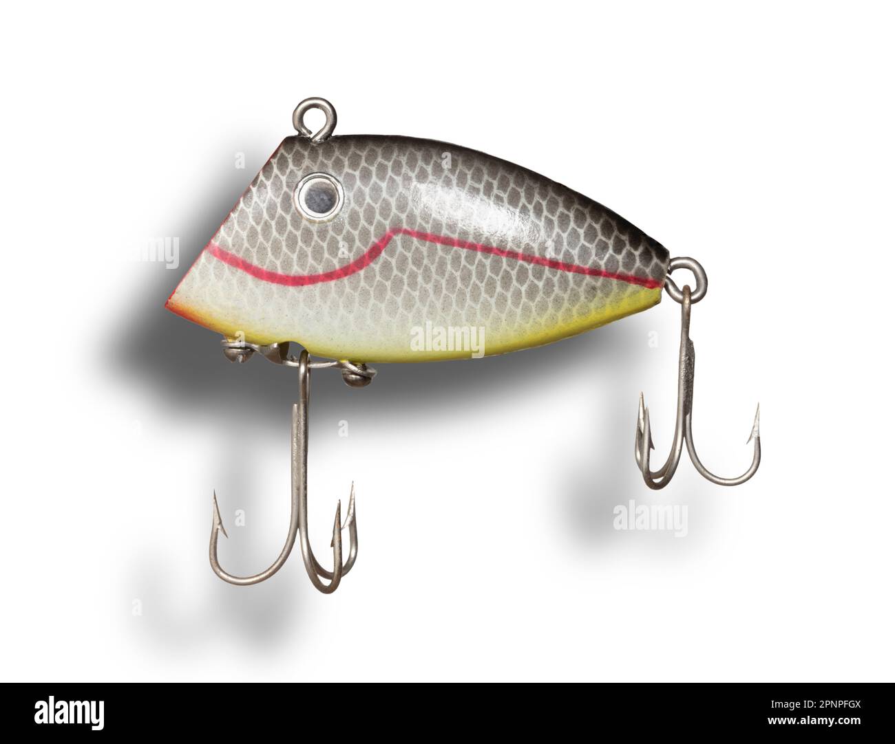 Shadow behind an artificial crankbait fishing lure with a flat face for  working different depth water Stock Photo - Alamy