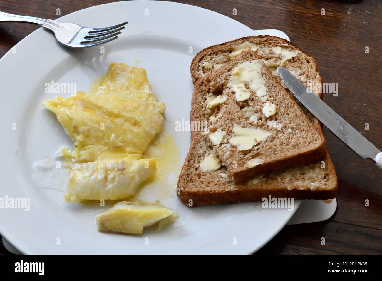 Smoked Haddock (Scophthalmus maximus) eating on Good Friday Stock Photo