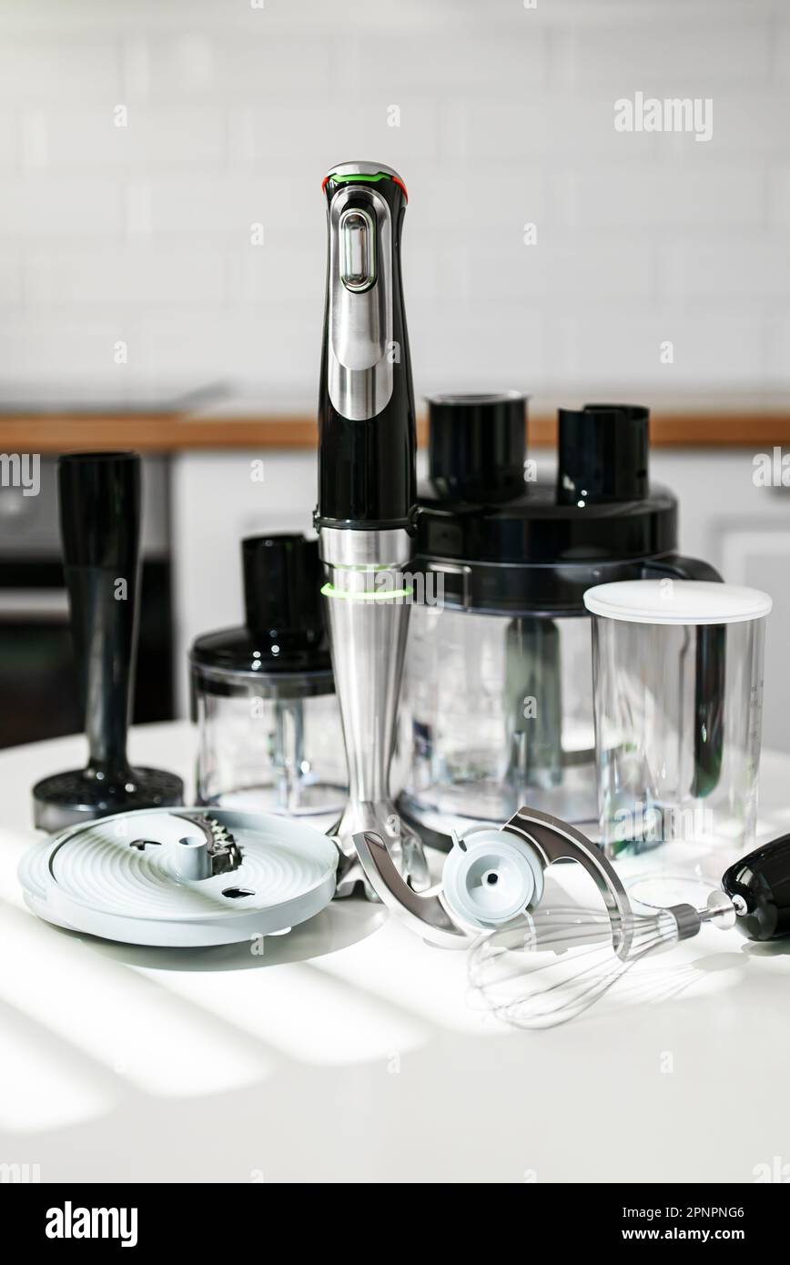 Kitchen blender with attachments and food processor Stock Photo Alamy
