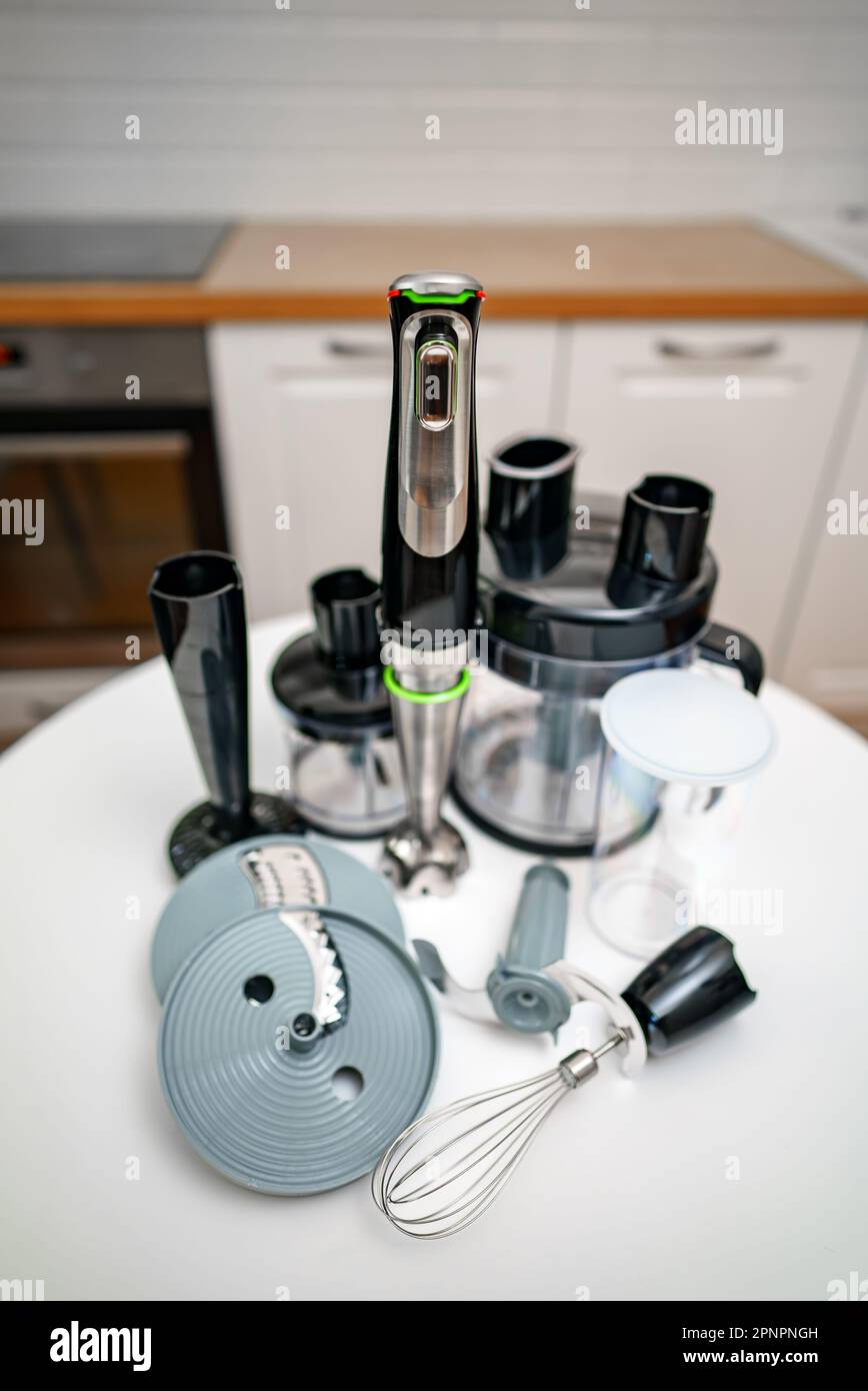 Kitchen blender with attachments and food processor Stock Photo Alamy