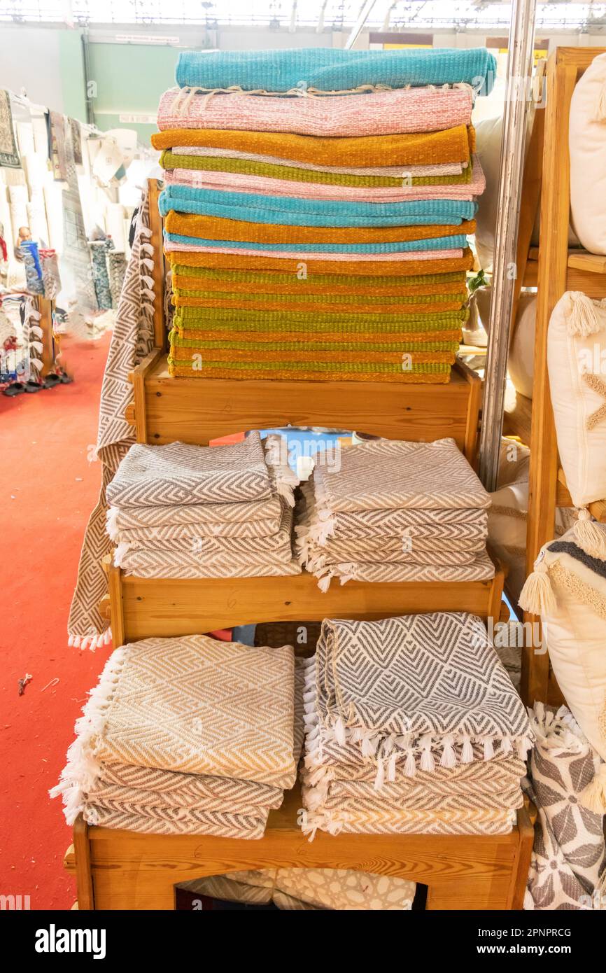 Handmade Carpets at the Craft Fair Stock Photo Alamy