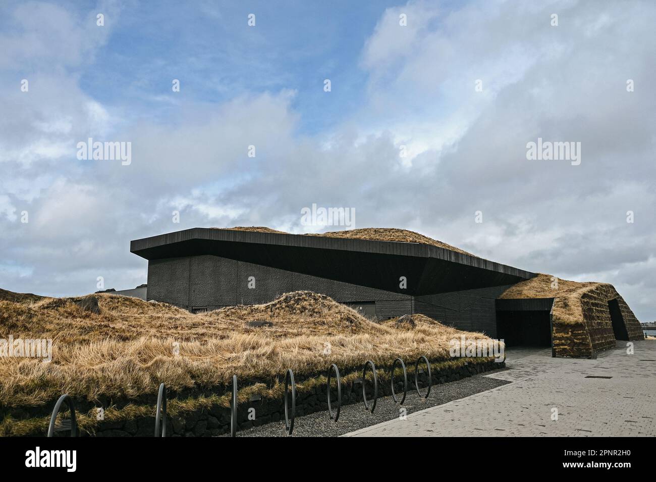 Geothermal spa Sky Lagoon in the southwest of Iceland. Stock Photo