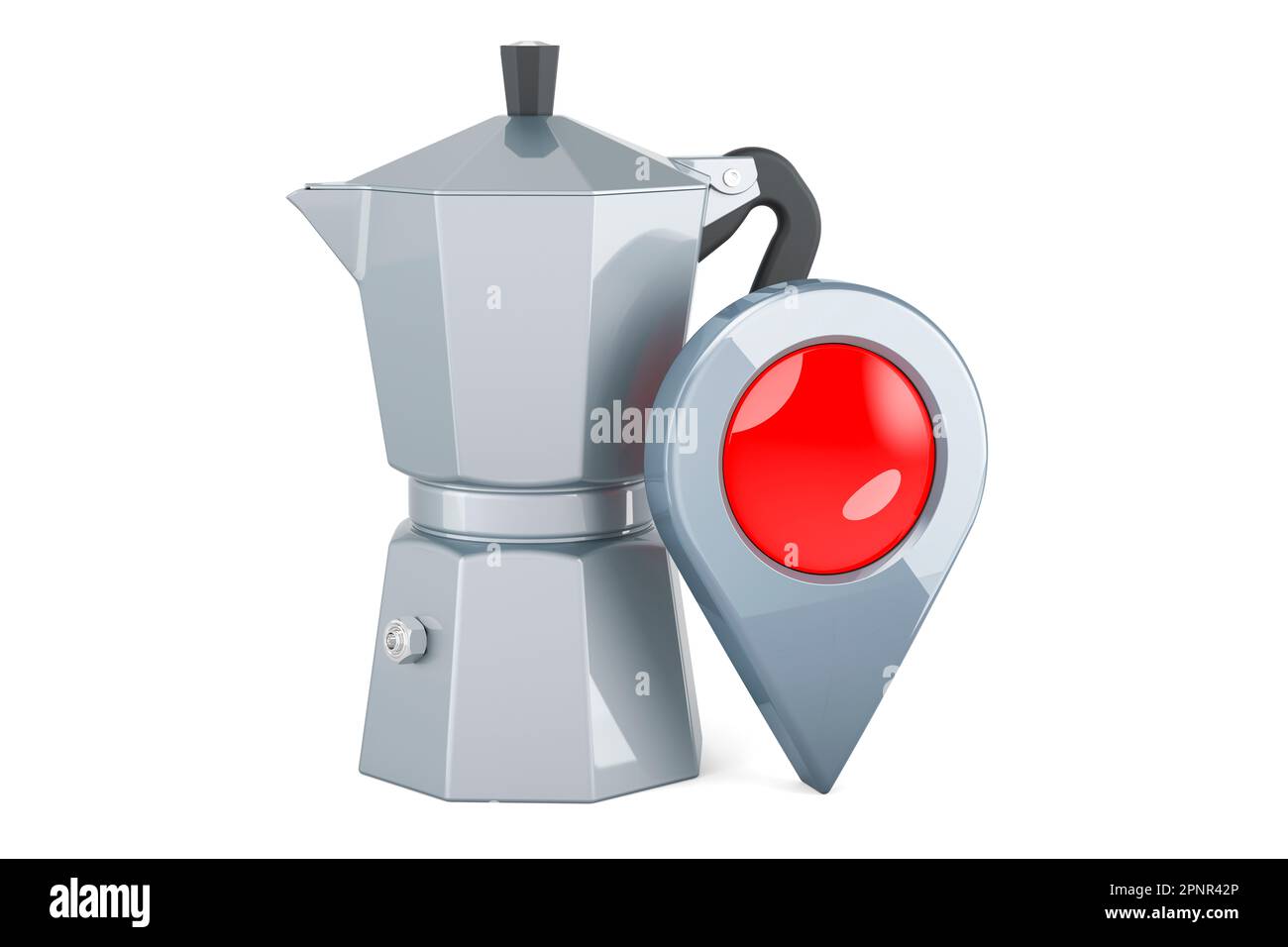 Vintage coffee pot isolated on a white background 3D rendering