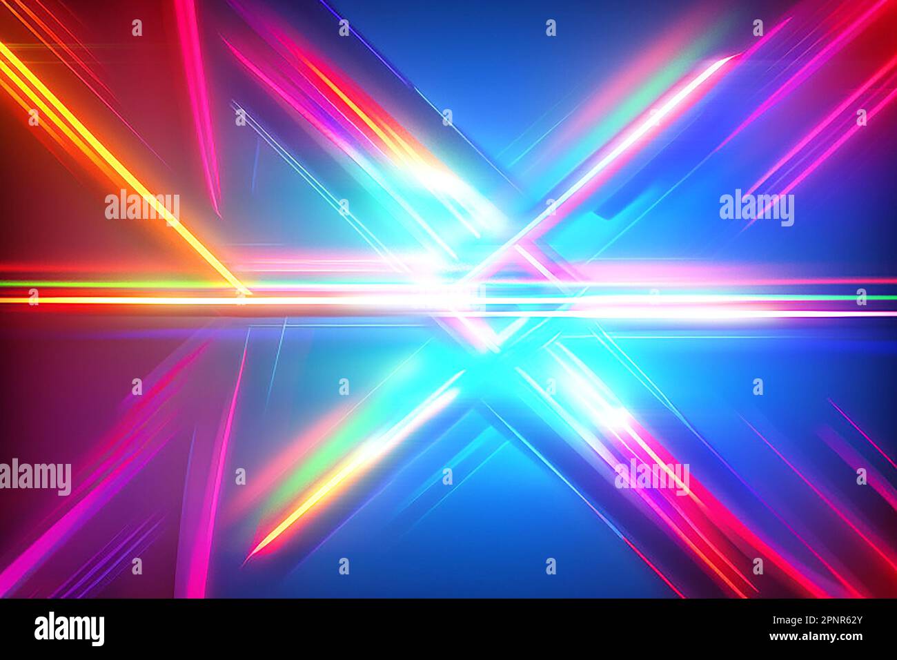 Abstract background with lines and neon glow of blue and red Stock ...
