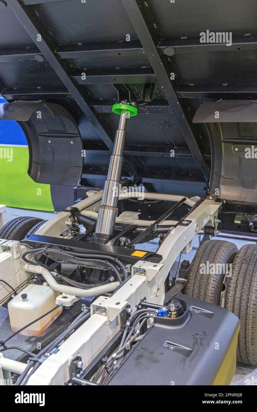 Extended Hydraulic Piston Cylinder at Tipper Dump Truck Stock Photo Alamy