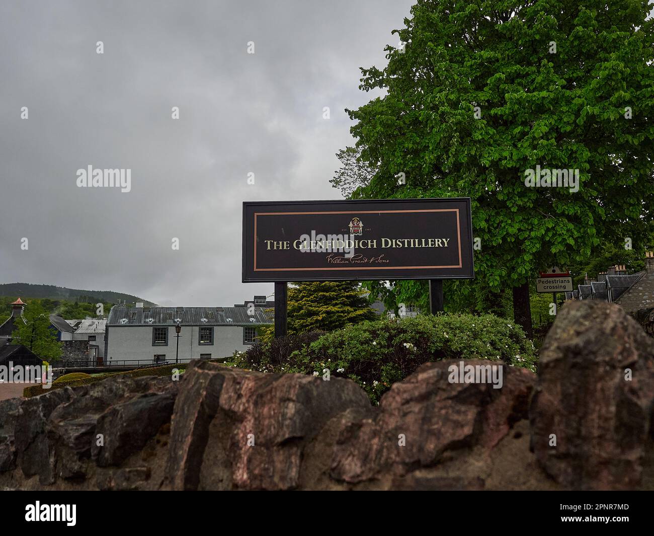 Dufftown, Scotland - 05 22 2018: sign of the popular and traditional ...