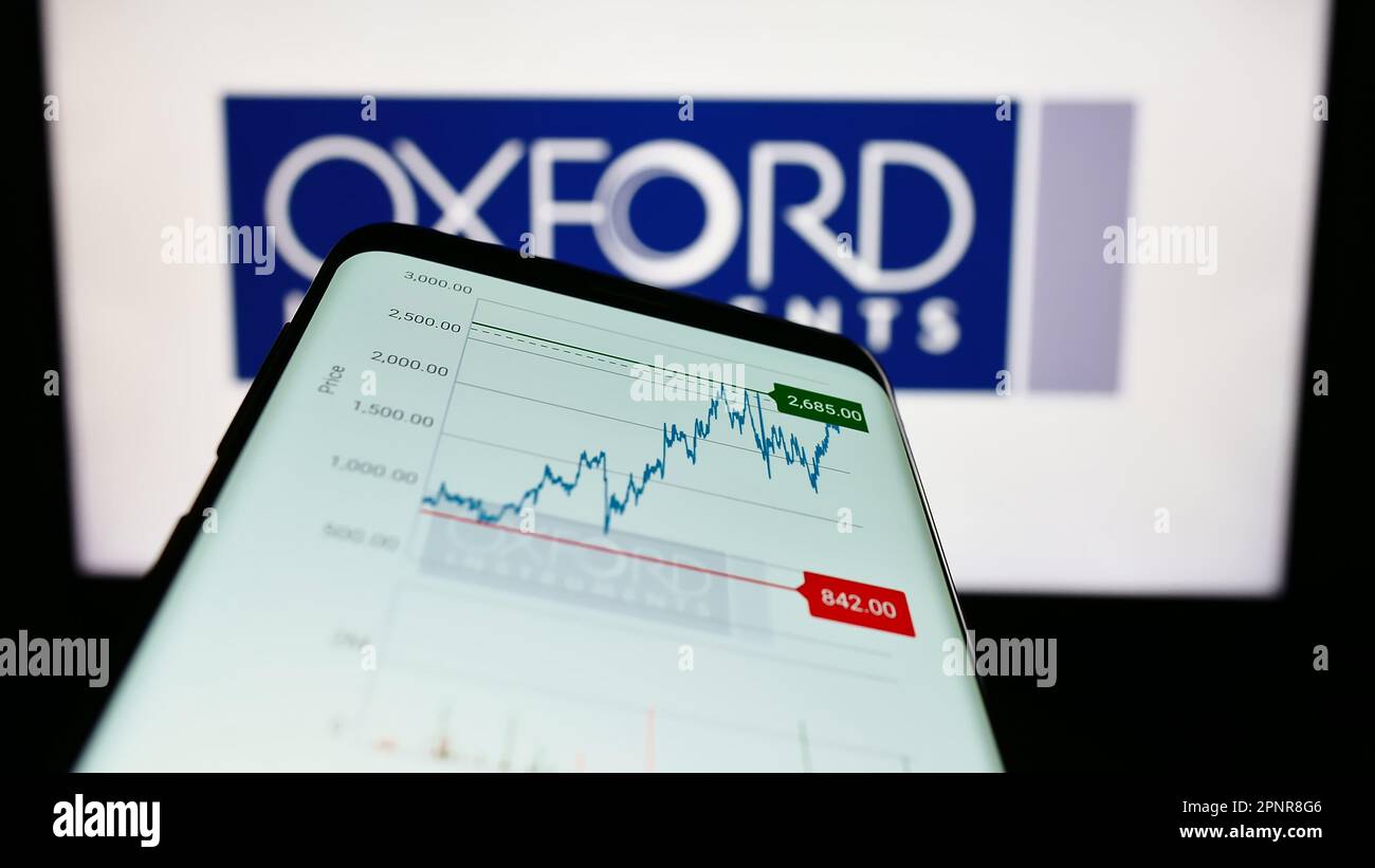 Mobile phone with website of British company Oxford Instruments plc on ...