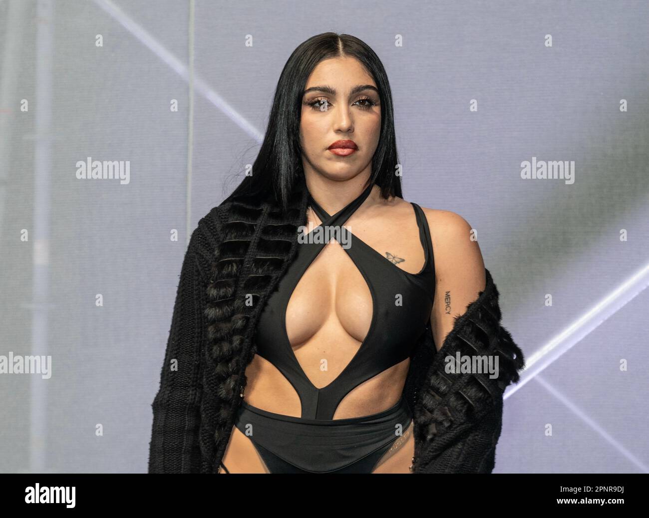 Lourdes Leon attends the H&M Mugler launch at Lexington Armory in New York on April 19, 2023 Stock Photo