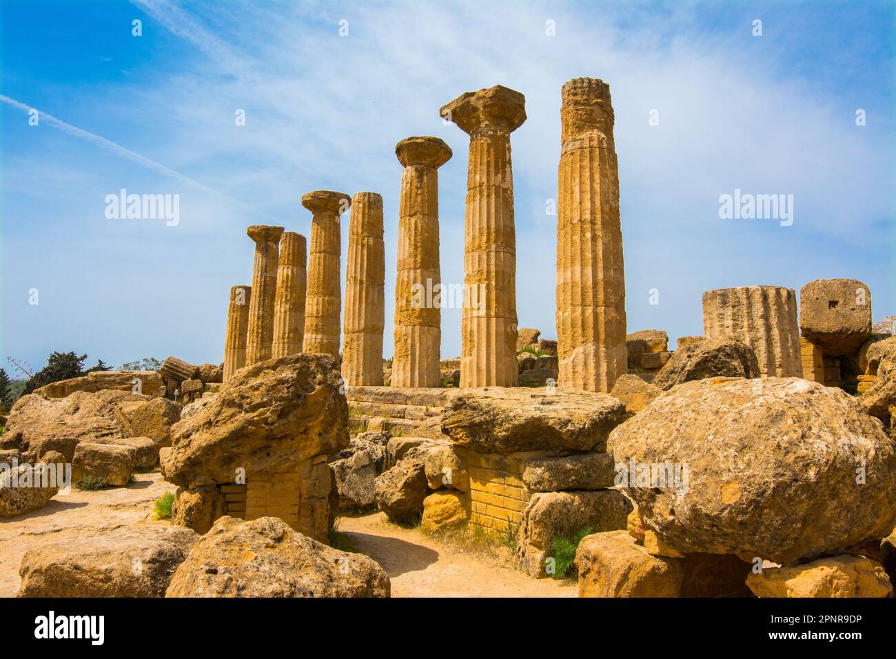 Agrigento is the Italian Capital of Culture 2025. Temple of Ercole, located in the park of the Valley of the Temples in Agrigento, Sicily, Italy Stock Photo