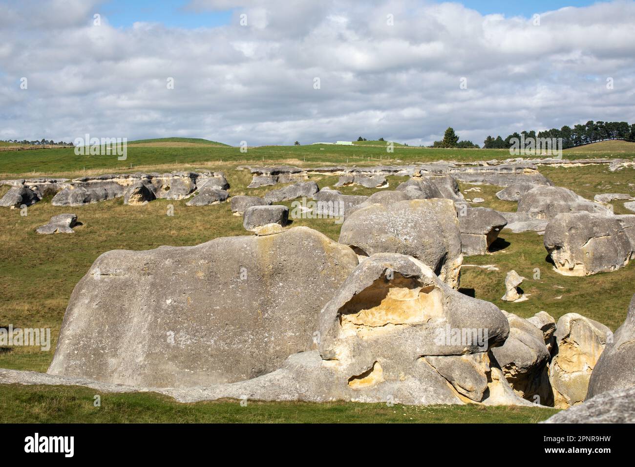 Elephant Rocks in North Otago, New Zealand. Tourist places. Natural ...