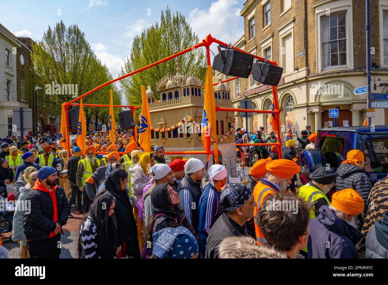 Vaisakhi parade on the streets of Gravesend Kent Stock Photo