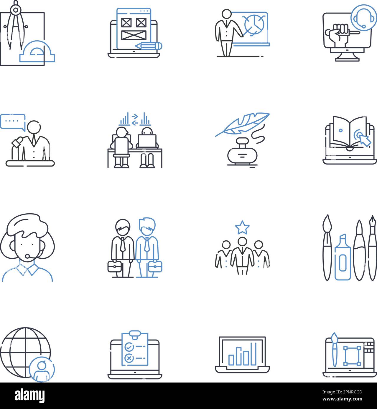 Work lineup line icons collection. Schedule, Roster, Planning