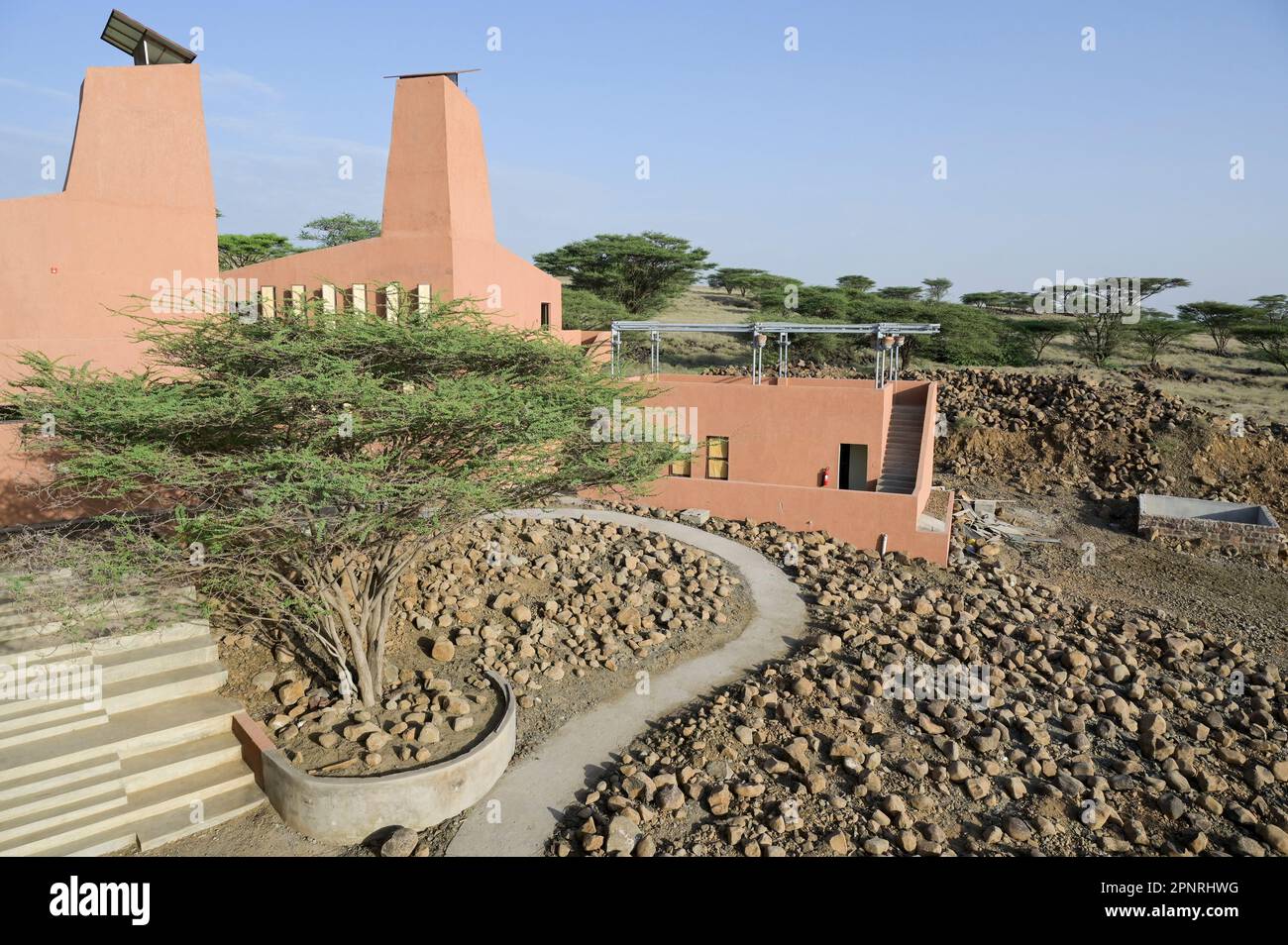 KENYA, Turkana, IT Campus of Loropio, Initiative Learning Lions, digital education for remote africa initiated by Prince Ludwig of Bavaria, architect of campus: Francis Kéré Stock Photo