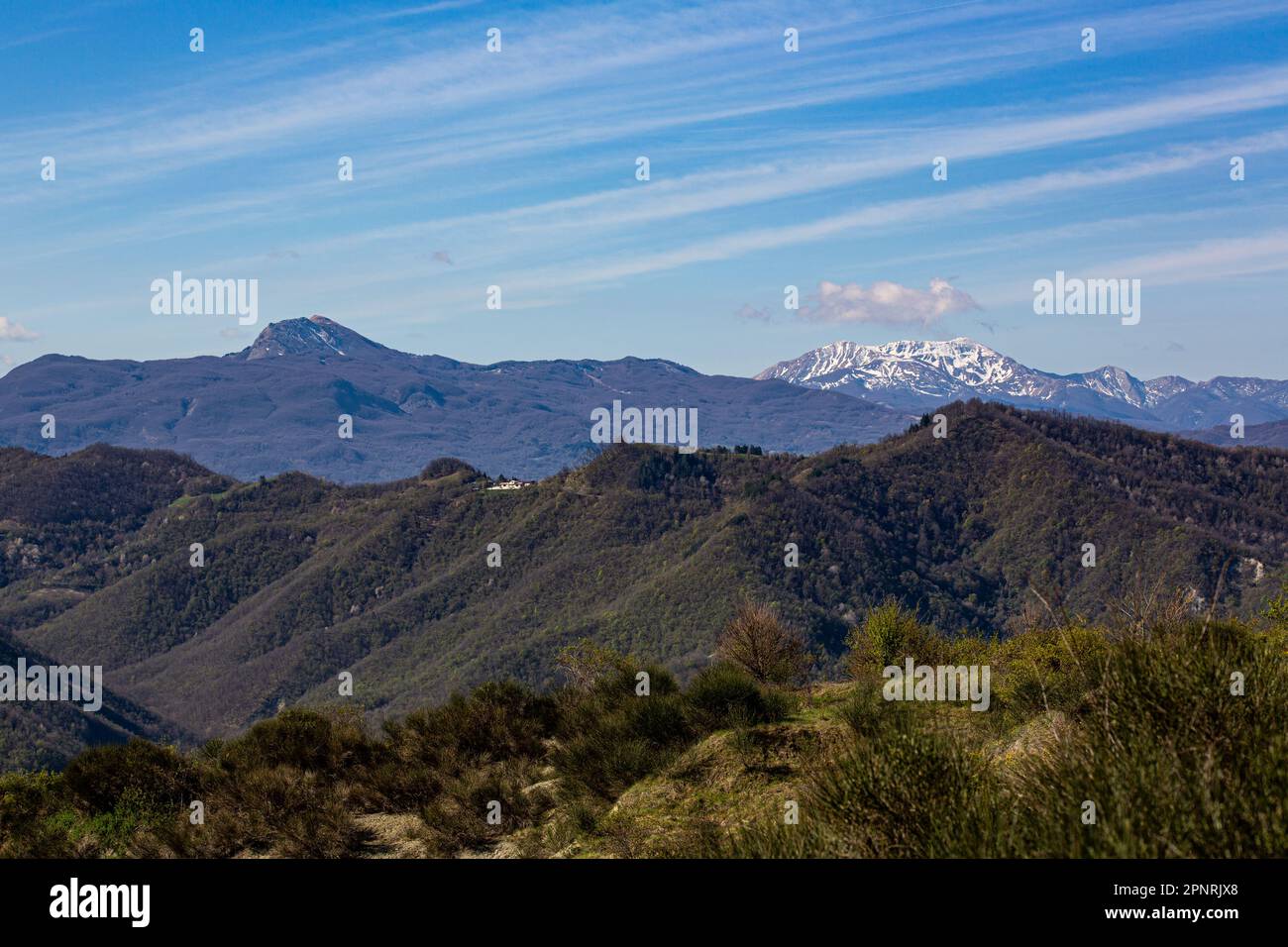 mountain landscape with clouds Stock Photo - Alamy