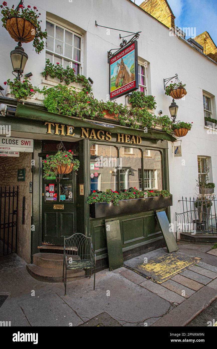 The Nags Head pub in Belgravia, London run by landlord Kevin Moran Stock Photo