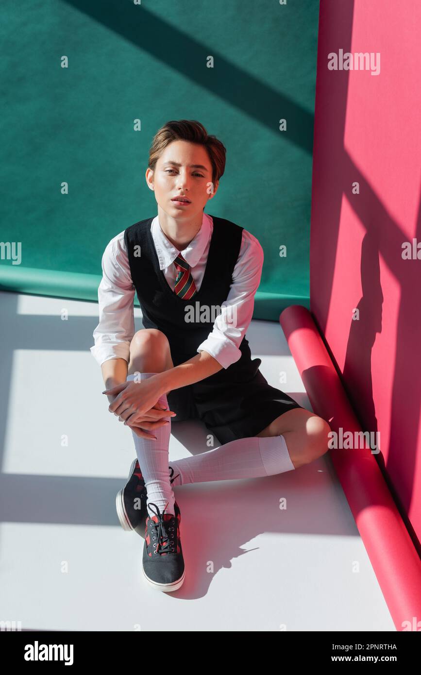 Adult dressed in school uniform hi-res stock photography and images - Alamy