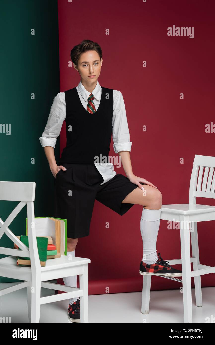 Adult dressed in school uniform hi-res stock photography and images - Alamy