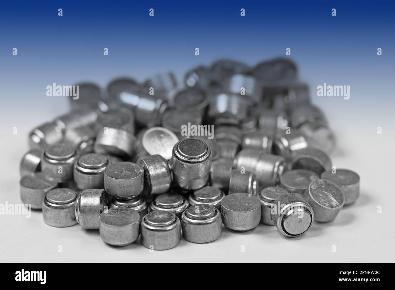 Many old button cells in a closeup Stock Photo Alamy