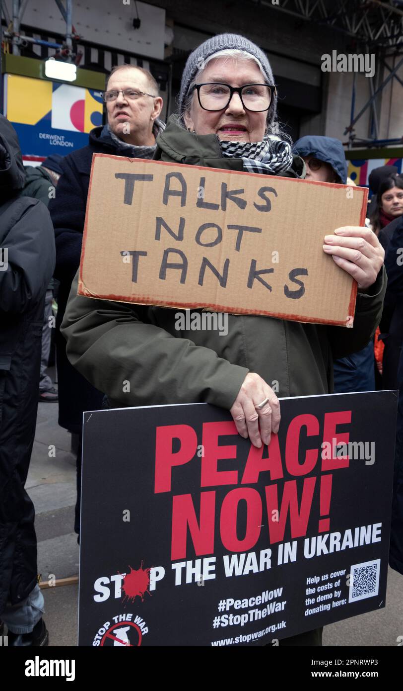 Stop the War in Ukraine demonstration and Rally in Trafalgar Square london 28 March 2023 Stock Photo