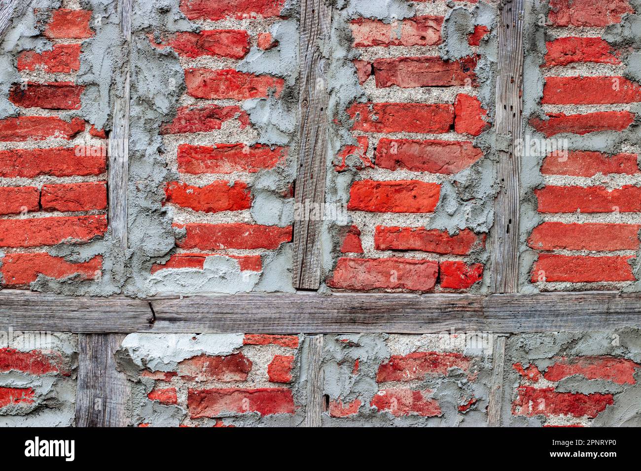Wooden scaffolding and tile walls in a rustic setting.For wallpaper