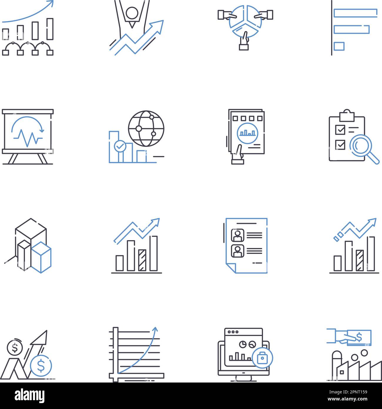 Inventorying line icons collection. Counting, Monitoring, Checking ...