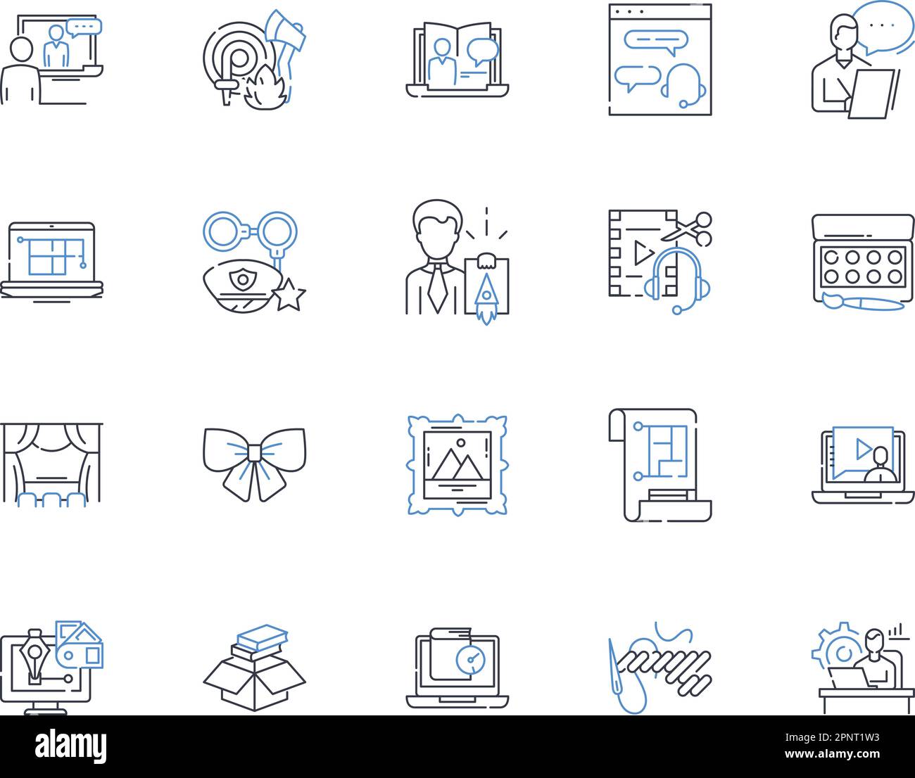 Entrepreneur and innovator line icons collection. Visionary, Risk-taker 
