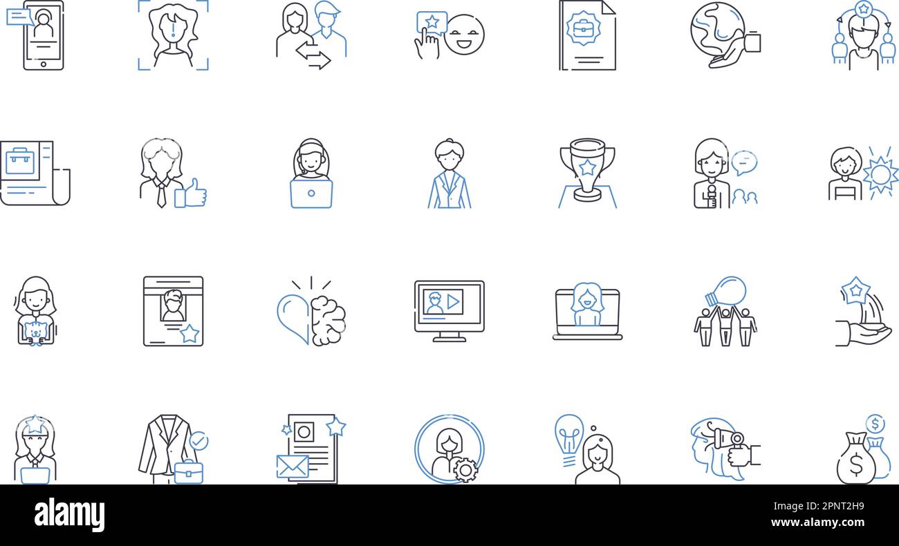 Director line icons collection. Visionary, Innovator, Leader, Creator ...