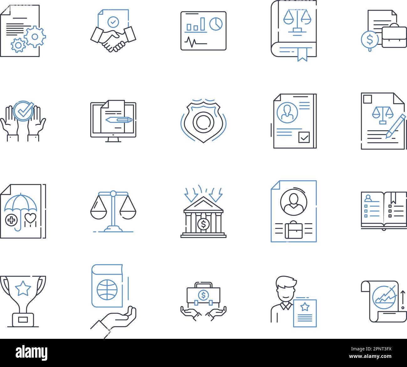Commercial realm line icons collection. Industry, Business, Corporate ...