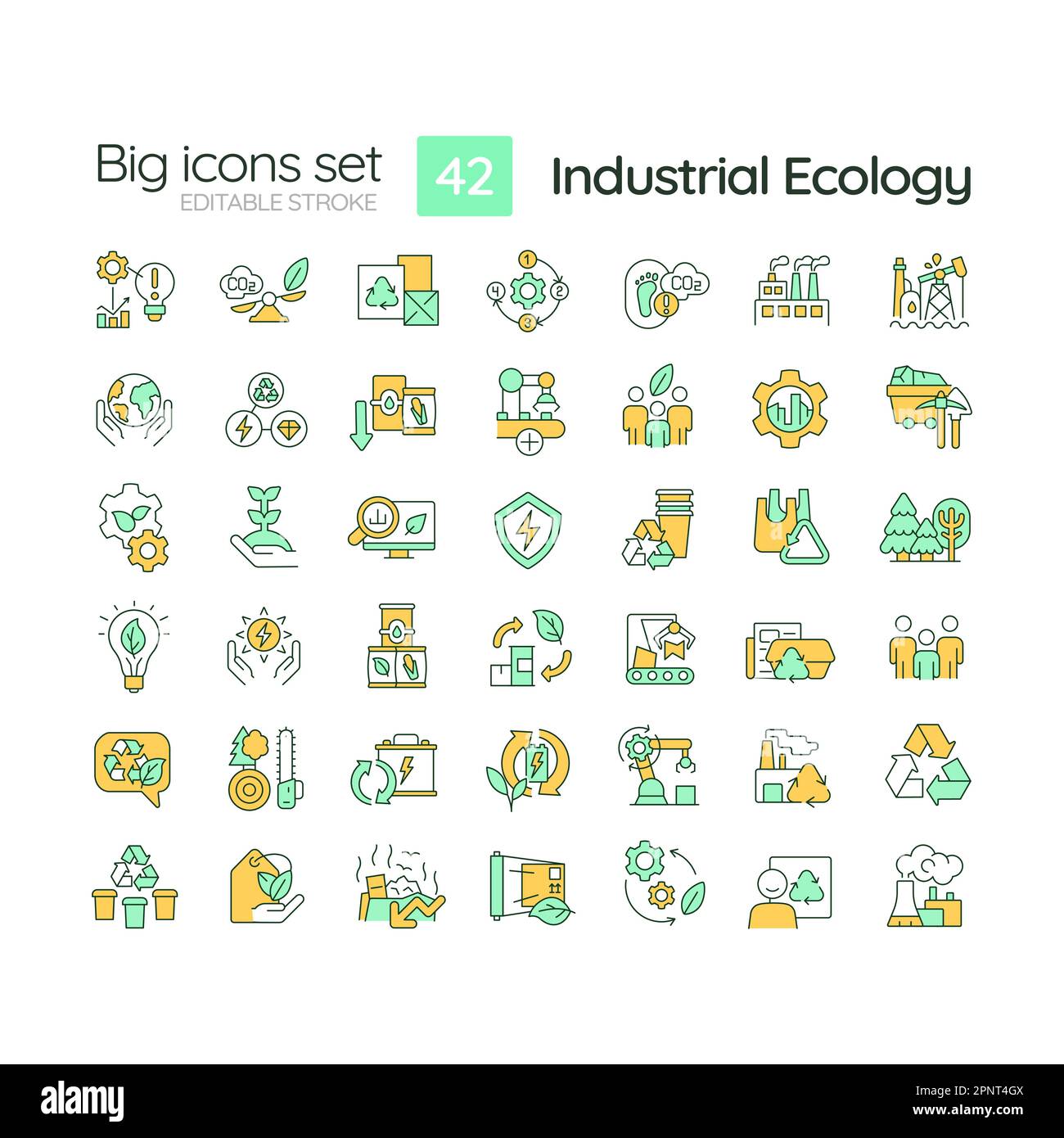 Industrial ecology RGB color icons set Stock Vector Image & Art - Alamy