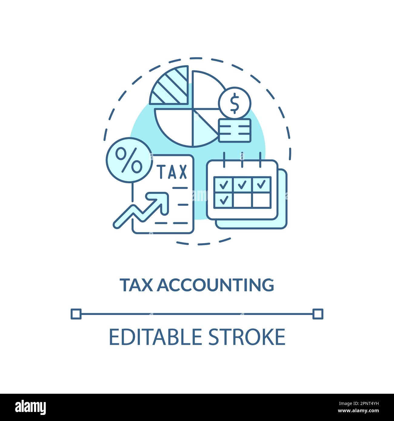 Tax accounting turquoise concept icon Stock Vector Image & Art - Alamy