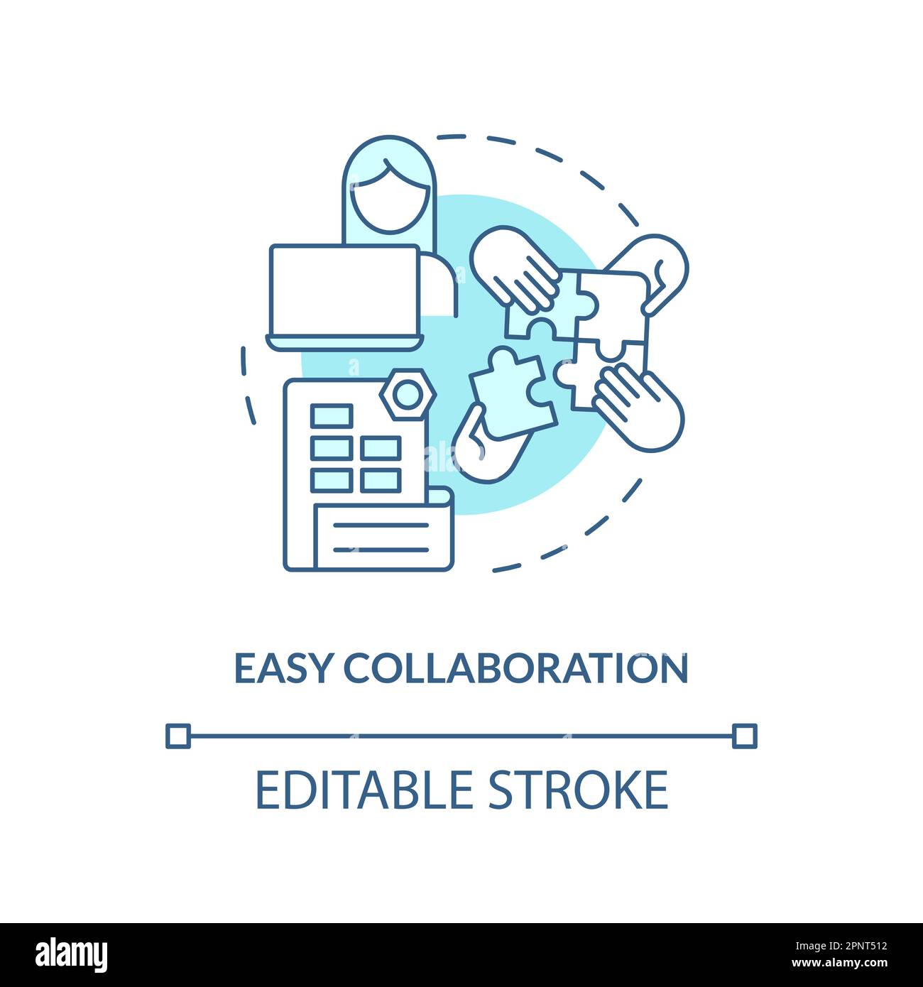 Easy collaboration turquoise concept icon Stock Vector Image & Art - Alamy