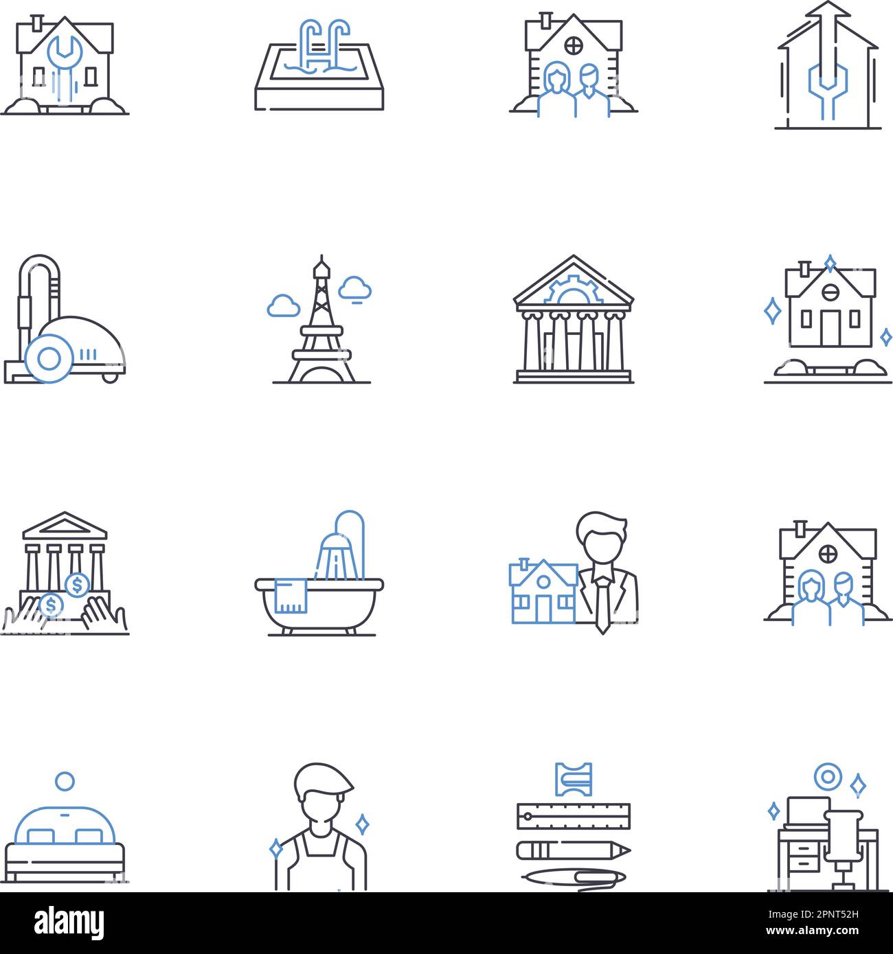 Villa line icons collection. Luxury, Estate, Exotic, Retreat, Secluded ...