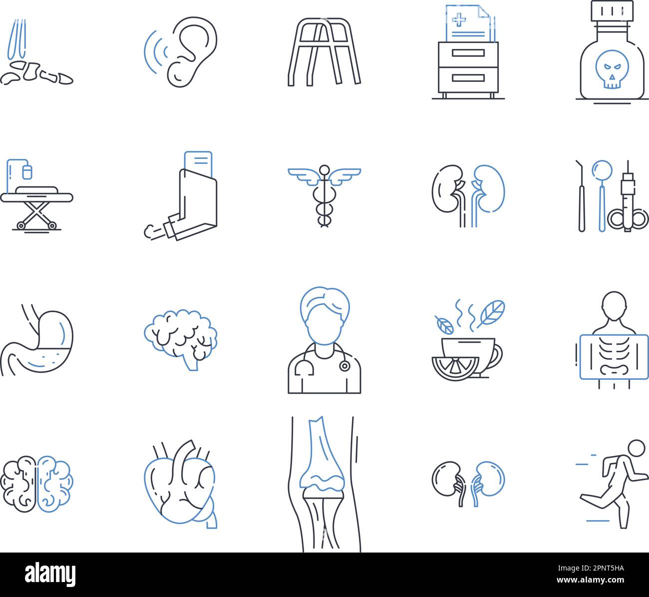 Telemedicine line icons collection. Remote, Virtual, Online, Consultation, Mobile, Telehealth, E-visit vector and linear illustration. Teleconsult Stock Vector