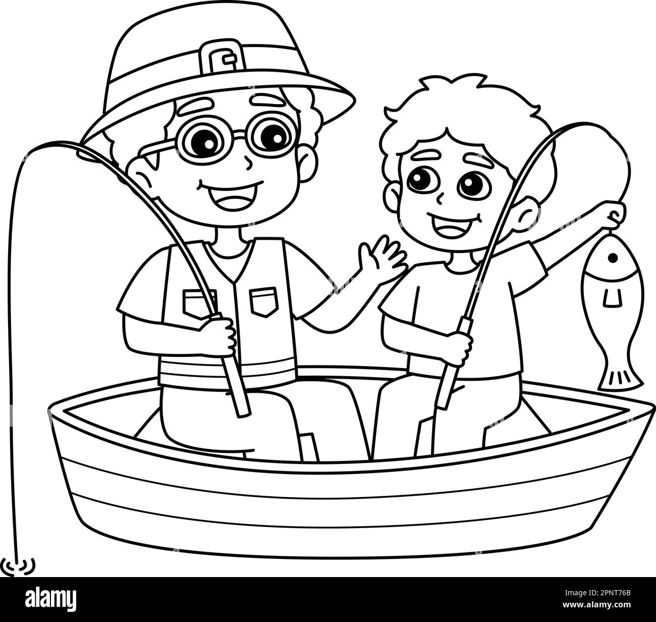 Father And Son Fishing Isolated Coloring Page Stock Vector Image Art download-ai-generated-father-and-son-family-royalty-free-stock