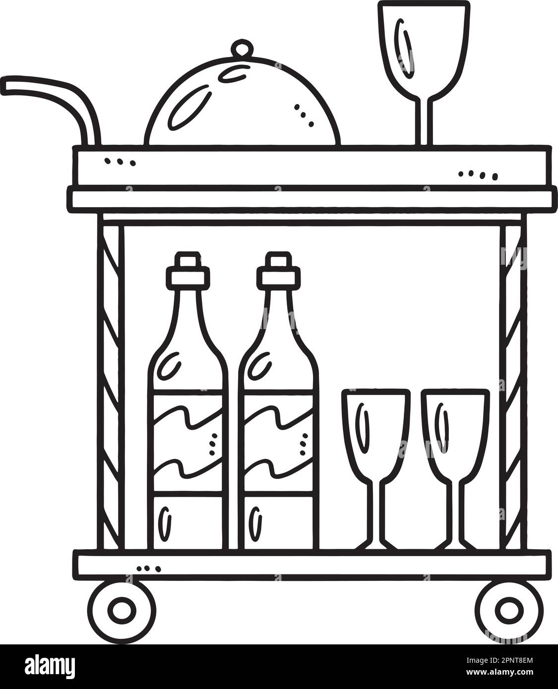 Food Cart Isolated Coloring Page for Kids Stock Vector Image & Art Alamy