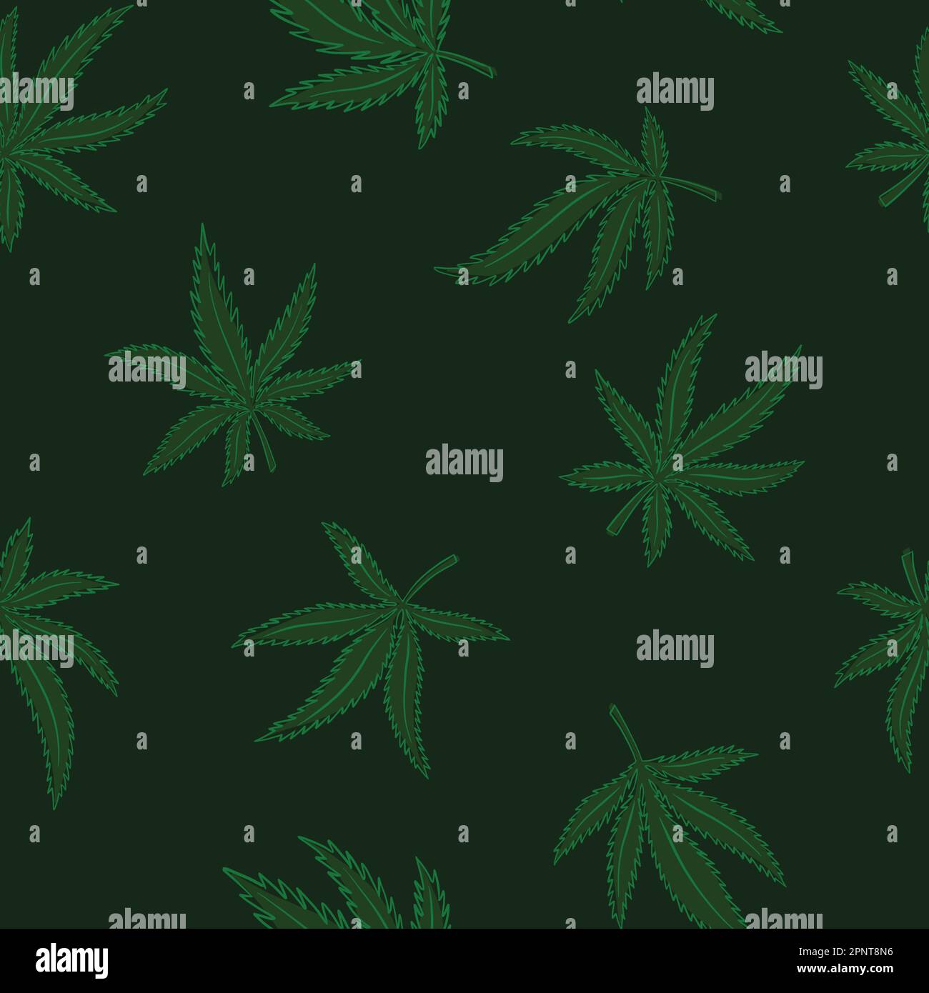 Marijuana leaf repeat pattern. Vector illustration seamless pattern background Stock Vector