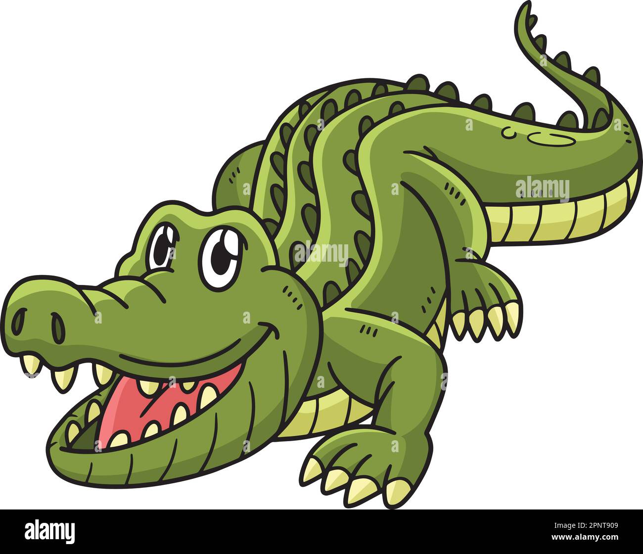 Crocodile Cartoon Colored Clipart Illustration Stock Vector
