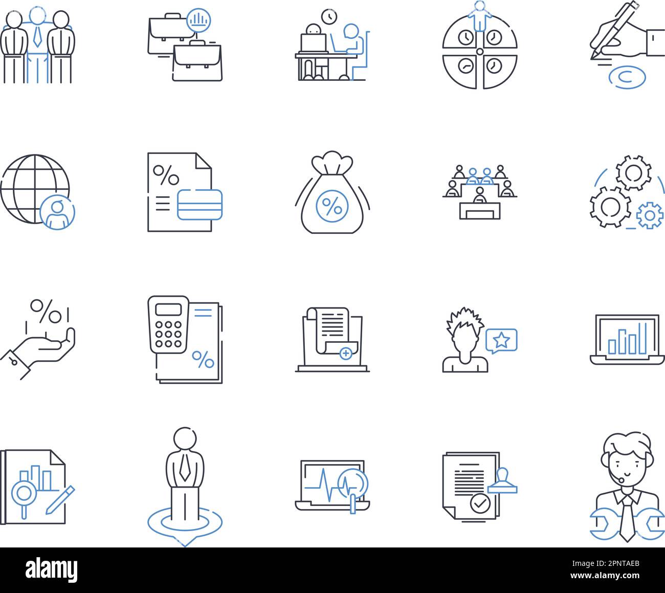 Workforce culture line icons collection. Collaboration, Respect 