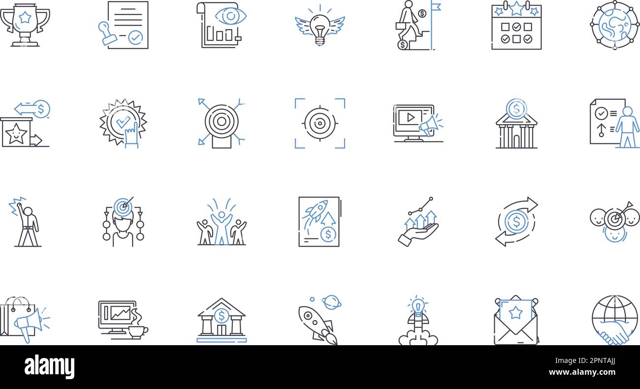 Management Approach line icons collection. Strategy, Planning ...