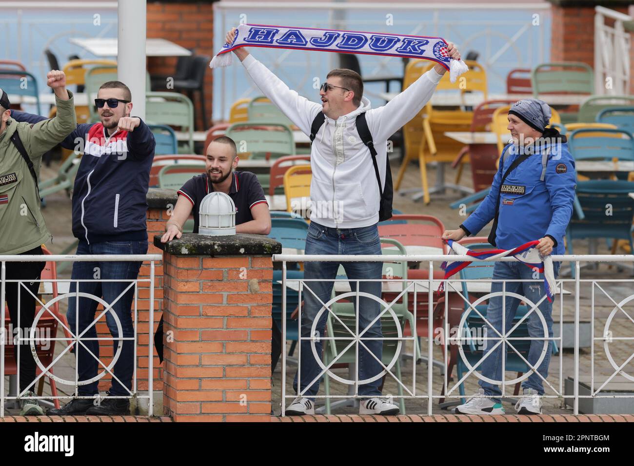 Hajduk Split fans attending the training session ahead of