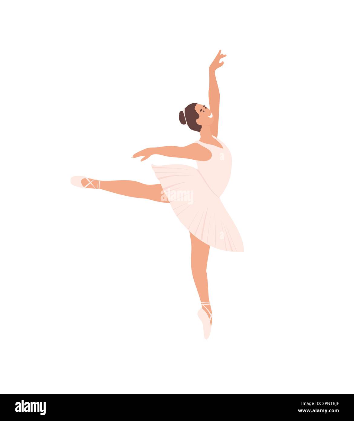 Ballerina Dancing Ballet isolated on white, Dancer Stock Vector Image ...