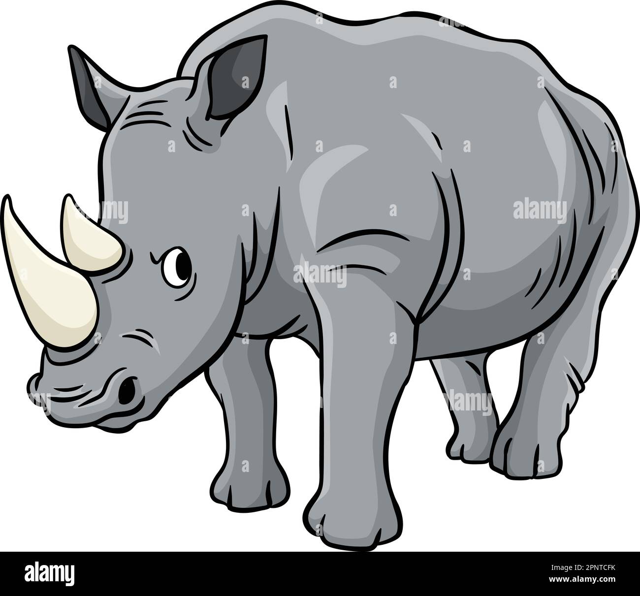 Rhinoceros Cartoon Colored Clipart Illustration Stock Vector Image & Art -  Alamy